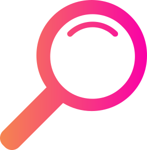 Magnifying Glass With Gradient from orange to pink